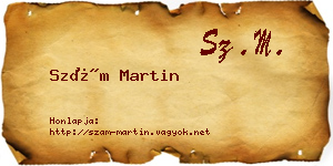 Szám Martin névjegykártya