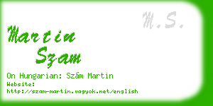 martin szam business card